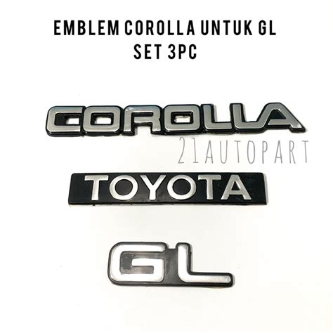 Jual Emblem Corolla Gl Harga Sudah 3pc Shopee Indonesia