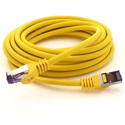 Cat7 Câble Réseau 2m Jaune 10 Pièces Cat7 Câble Ethernet Poe Lan 10 Gb S S Ftp Pimf Set