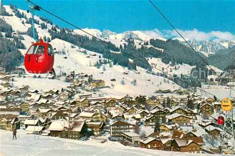 AK Ansichtskarte Seilbahn Cable Car Telepherique Zweisimmen