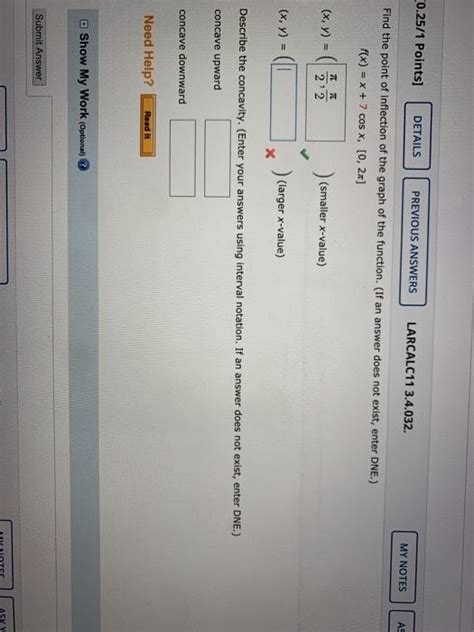 Solved 0 25 1 Points DETAILS PREVIOUS ANSWERS LARCALC11 Chegg