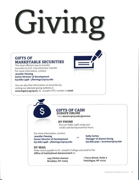 Saint Joseph's College President's Report 2014-2015 : St. Joseph's