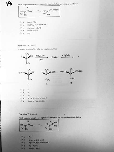 SOLVED Which Reagents Would Be Appropriate For The Chemical