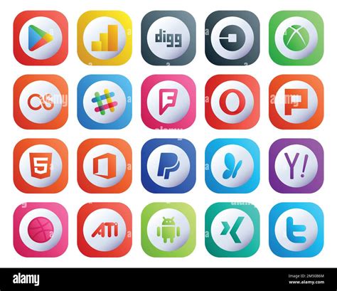 20 Social Media Icon Pack Including Msn Office Lastfm Html Opera