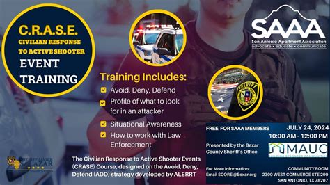 C R A S E Event Training Presented By Bexar County Sheriffs Office