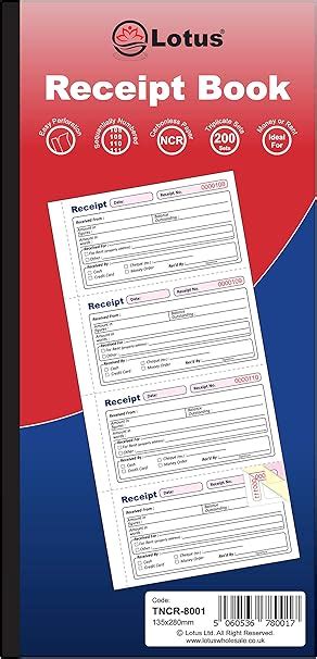 Triplicate Receipt Book Ncr X Mm Long Receipt Book Triplicate