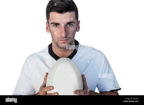 Portrait Of A Player Holding Rugby Ball Stock Photo Alamy