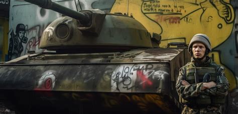 Premium AI Image | Graffiti on a tank