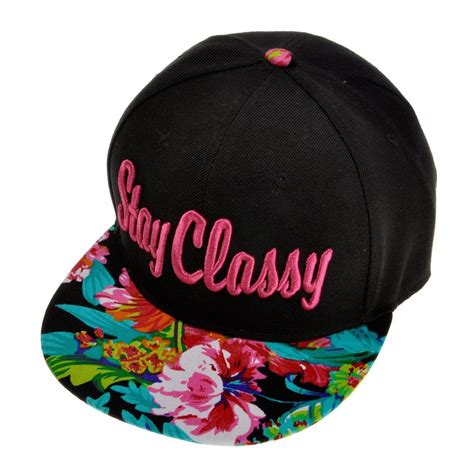 Zlyc Women Floral Tropical Print Neon Embroidered Word Snapback