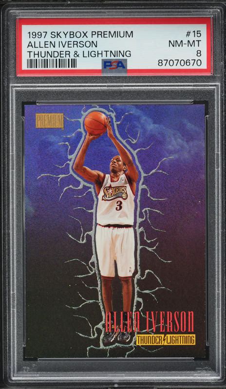 Skybox Premium Thunder Lightning Allen Iverson Psa Nm Mt