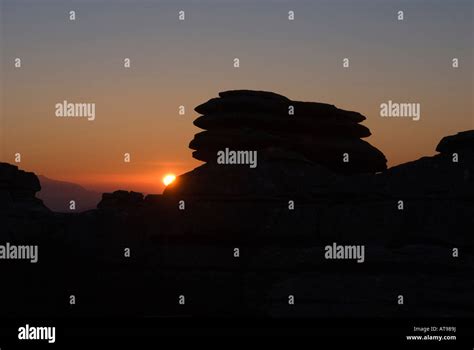 Sunrise at El Torcal, Andalusia, Spain Stock Photo - Alamy