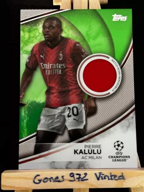 CARTE DE FOOT Topps Flagship Pierre Kalulu Ac Milan Patch Match Worn