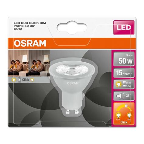 Osram LED Reflektor PAR16 5W 50W GU10 350lm warmweiß 2700K Duo Clic