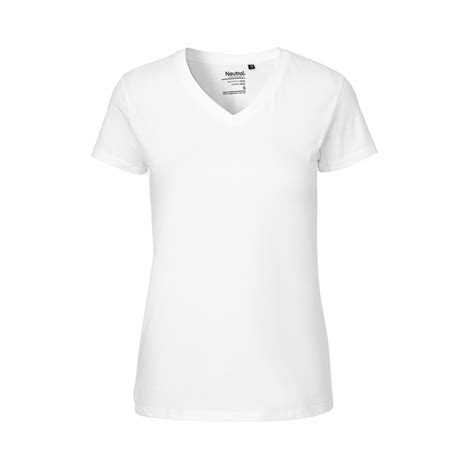 O81005 Ladies V Neck T Shirt White Gildan