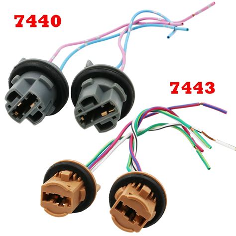 YSY 2pcs 7440 7443 LED Bulb Socket T20 Brake Turn Signal Light Harness