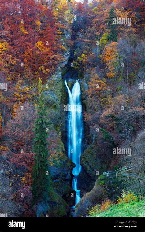 europe france haute savoie rhone alps autumn scenery cascade de