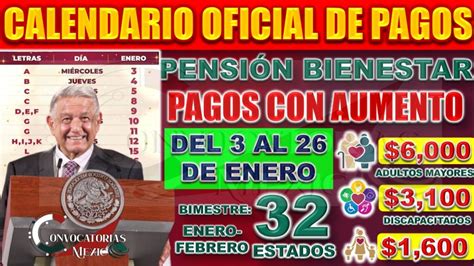 Calendario Oficial De Pagos Enero Febrero De La Pensi N