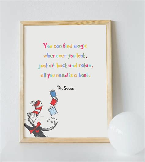 Dr. Seuss, Childrens Books, Dr. Seuss Quotes, Typography, Wall Art, Digital Print, Childrens ...