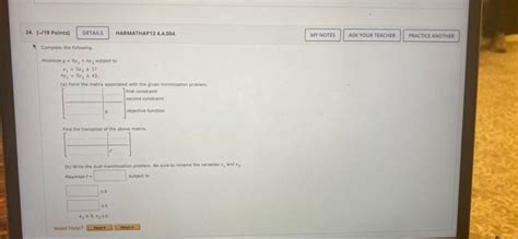 Solved 24 11 19 Points DETAILS HARMATHAP 12 44 004 MY NOTES Chegg