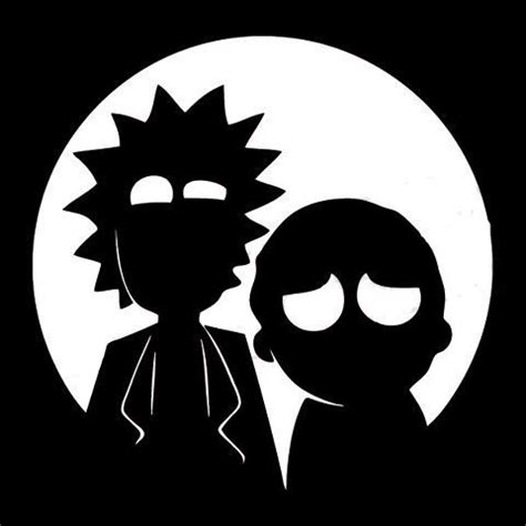 Rick And Morty Silhouette Stencil - Vaughan Wallpaper