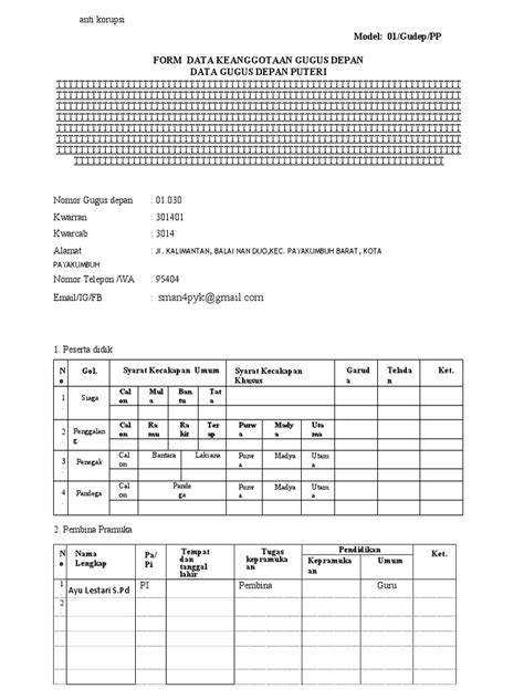 6model 01 Gudep Pp Registrasi Gudep Pdf Scouting And Guiding