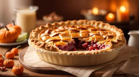 Premium Ai Image Mouthwatering Scrumptious American Pie For Thanksgiving