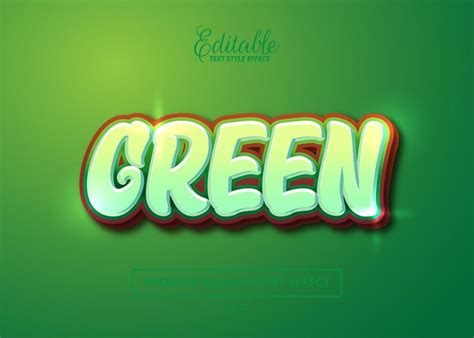 Effet De Style De Texte Modifiable Vert Vecteur Premium