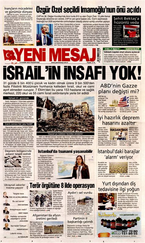 Yeni Mesaj Gazetesi Yeni Mesaj Man Et Oku Haberler Kas M