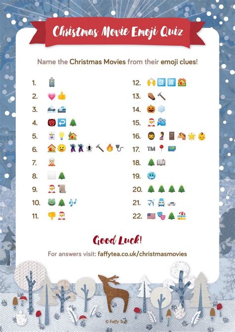 Christmas Emoji Quiz With Answers Printable 2024 - Christmas Girl ...