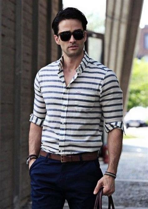 Horizontal Stripes For Men Men Fashion Casual Shirts Men Fashion