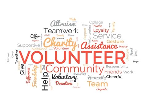 Premium Vector Word Cloud Background Concept For Volunteer Charity