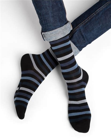 Bleu For T Chaussettes Coton Rayures Multico Boutique Jani France