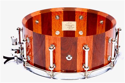 Jarrah And Sheoak Block Stave Snare Drum Ultra High Gloss 14″ X 6″ Chr