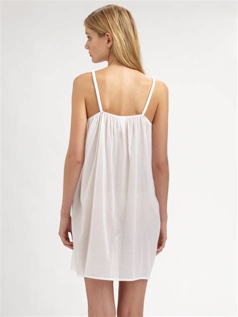 Lyst Hanro Mia Cotton Chemise In White