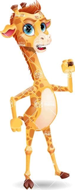 Cute Giraffe Cartoon Vector Character With Angry Face GraphicMama