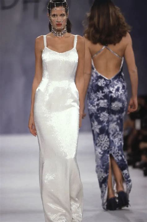 Todd Oldham Beaded Gown Fall 1994 Runway Fashion Couture 90s Runway