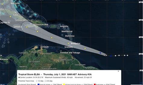 Tropical Storm Elsa Will Move North Of Trinidad And Tobago