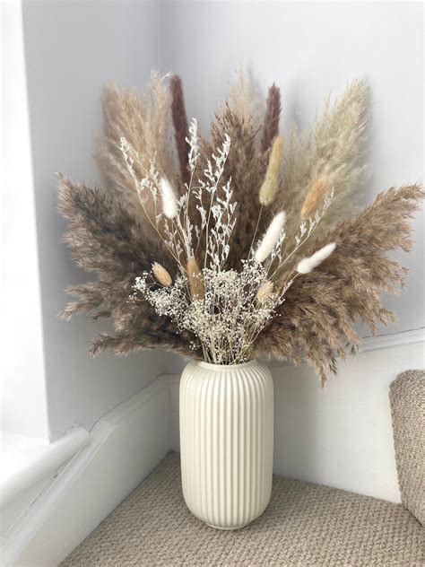 Natural Pampas Bouquet 70 Cm Dried Flower Arrangement Large Dried