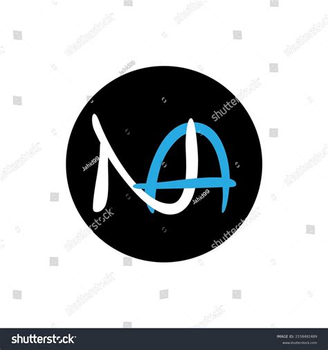 Na Letter Logo Design On Black Stock Vector Royalty Free 2158482489