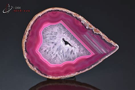 Tranche Agate Teint E Rose Br Sil Min Raux Bruts A Collectionner