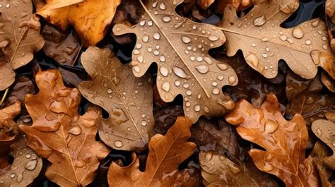 Late Autumn S Fallen Oak Leaves A Captivating Background Of Rustic Oak