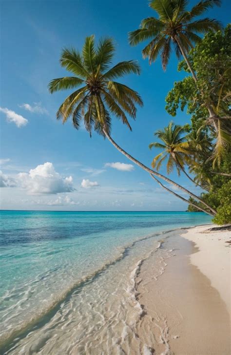 Tropical beach with palm trees – Artofit