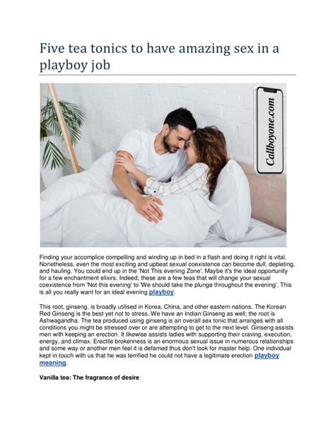 PPT Five Tea Tonics To Have Amazing Sex In A Playboy Job PowerPoint