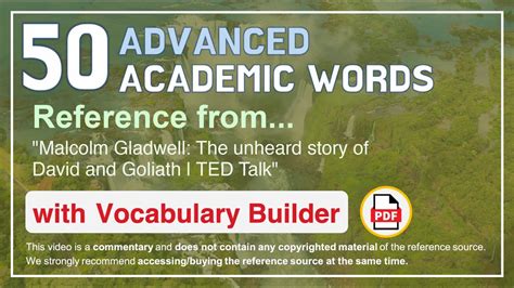 50 Advanced Academic Words Ref From Malcolm Gladwell The Unheard