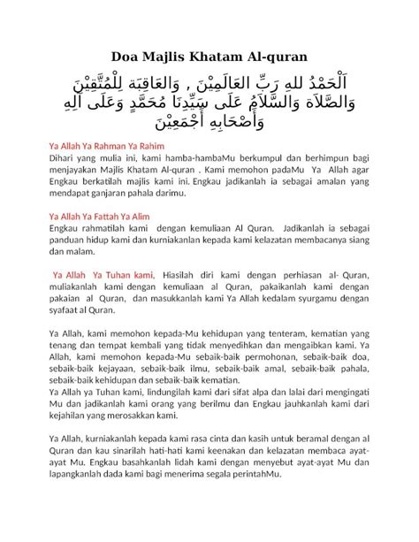 Docx Doa Majlis Khatam Al Dokumen Tips