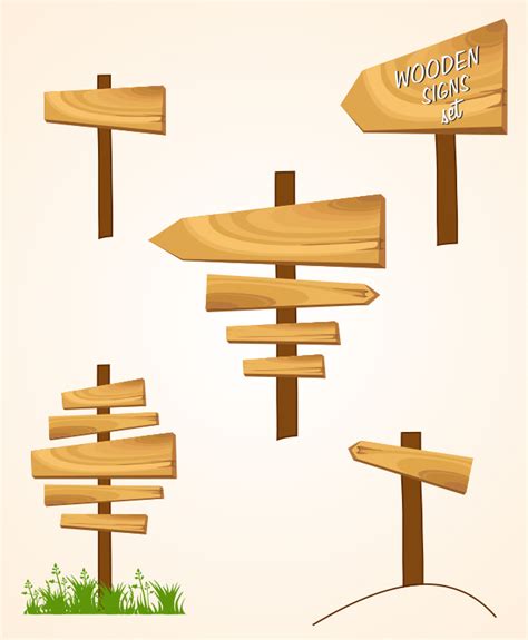 Wooden Sign Vector Pack Vector Art & Graphics | freevector.com