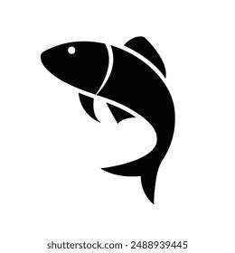 Fish Icon Black Silhouette Fisheries Logo Stock Vector Royalty Free