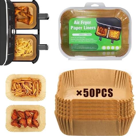 Papier Cuisson Air Fryer 50 Pièce Papier Sulfurisé Rectangle Pour Air