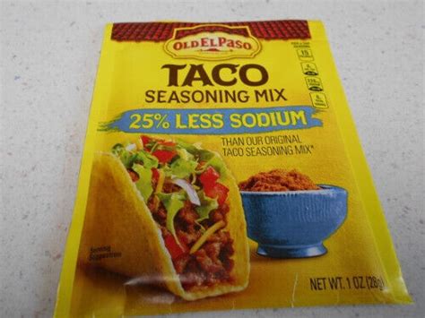 Old El Paso Taco Seasoning Mix Less Sodium Spice Packages