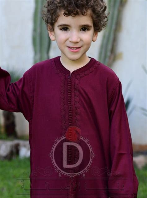 Caftan Enfants Mlifa De Soie En Rouge Bordeaux Univers Tradition