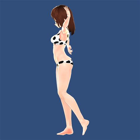 Cute Anime Bikini Girl D Model Rigged CGTrader